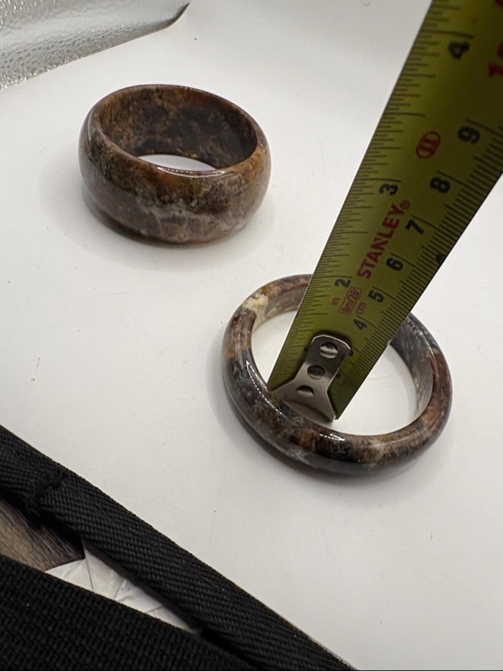 2 Brown Natural Stone Agate Bangles Bracelets - Picture 8 of 8